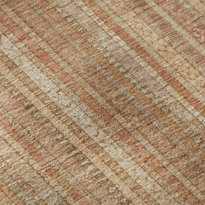 HomeRoots 8' X 10' Washable Area Rug in Rust, Beige & Copper Stripes - UV Resistant, Durable & Stylish Decor 696246