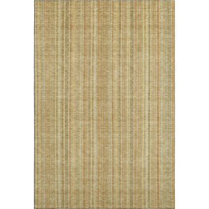 HomeRoots 5' X 8' Wheat Gold and Beige Striped Area Rug - Washable, Stain-Resistant & UV Protected Comfort 696250