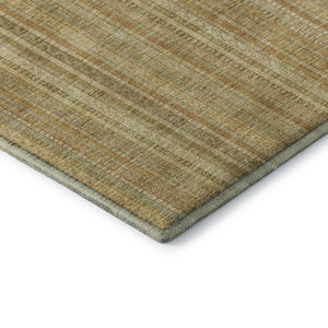 HomeRoots 5' X 8' Wheat Gold and Beige Striped Area Rug - Washable, Stain-Resistant & UV Protected Comfort 696250