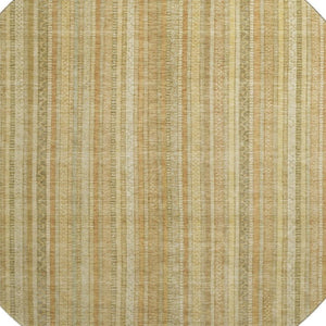 HomeRoots 8' Wheat Gold & Beige Striped Round Rug - Washable, UV Protected, Stain Resistant for Home & Outdoor 696251