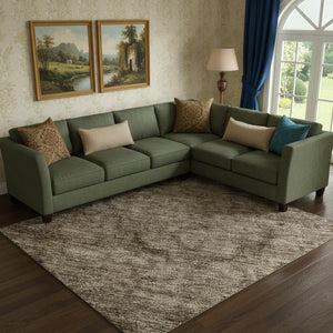 HomeRoots 10' X 14' Brown And Taupe Abstract Washable Area Rug - Durable, UV-Protected, Stain-Resistant Design 696260