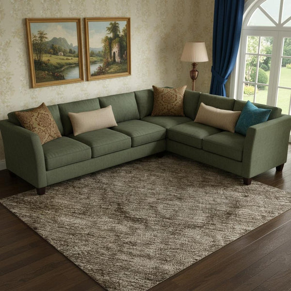 HomeRoots 10' X 14' Brown And Taupe Abstract Washable Area Rug - Durable, UV-Protected, Stain-Resistant Design 696260