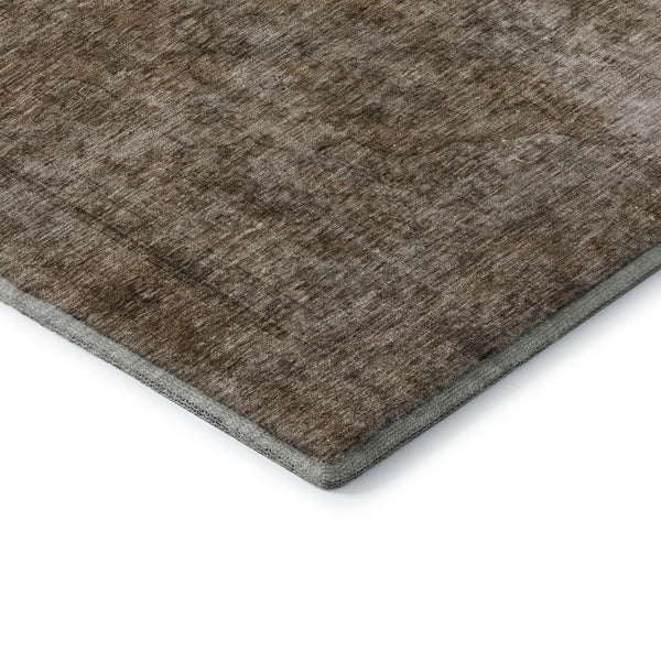 HomeRoots 10' X 14' Brown And Taupe Abstract Washable Area Rug - Durable, UV-Protected, Stain-Resistant Design 696260