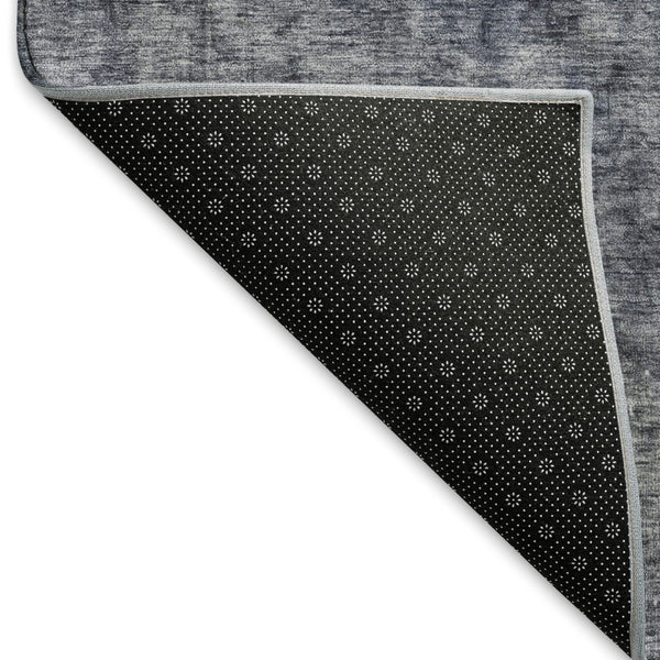 HomeRoots 8' Blue and Gray Abstract Round Rug – Washable, UV-Protected, Stylish & Durable for Modern Spaces 696263