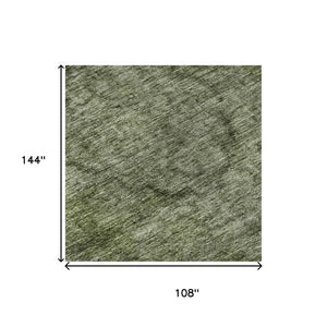 HomeRoots 9' X 12' Green and Silver Abstract Washable Area Rug with UV Protection for Stylish Living Spaces 696271