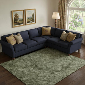 HomeRoots 9' X 12' Green and Silver Abstract Washable Area Rug with UV Protection for Stylish Living Spaces 696271