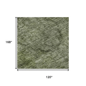 HomeRoots 10' X 14' Green and Silver Abstract Area Rug – Washable, UV Protected, and Stain-Resistant Design 696272