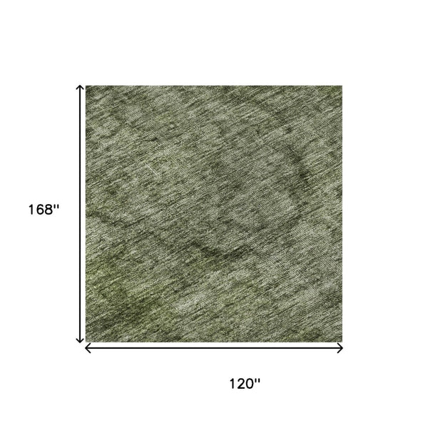 HomeRoots 10' X 14' Green and Silver Abstract Area Rug – Washable, UV Protected, and Stain-Resistant Design 696272