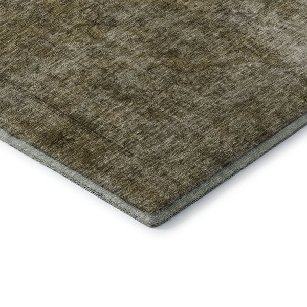 HomeRoots 8' X 10' Pewter and Silver Abstract Washable Area Rug – Stylish, Durable, UV-Protected for Homes 696276