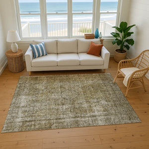 HomeRoots 8' X 10' Pewter and Silver Abstract Washable Area Rug – Stylish, Durable, UV-Protected for Homes 696276