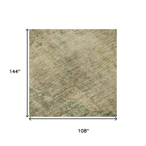 HomeRoots 9' X 12' Artichoke Green Medallion Area Rug - Durable, Washable, UV-Protected & Stain Resistant Design 696283