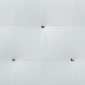 Baxton Studio Baxton Kirchem Twin Size Headboard in White Faux Leather with Crystal Tufting for Modern Bedrooms BBT6432-White-Twin HB