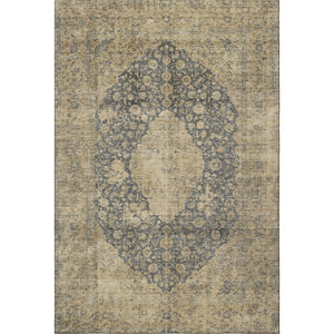 HomeRoots 8' X 10' Stylish Charcoal Gray & Beige Medallion Area Rug - Durable, Washable, UV Protected Design 696300
