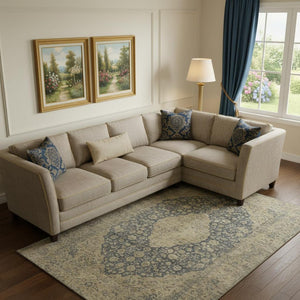 HomeRoots 10' Charcoal Gray & Beige Medallion Washable Area Rug - Stain Resistant, UV Protected & Stylish! 696302