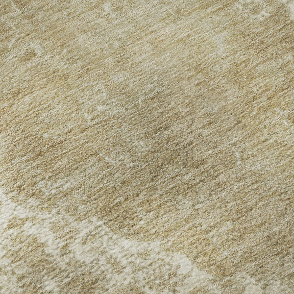 HomeRoots 8' Ivory and Beige Medallion Round Rug - Washable, UV-Protected, Stain Resistant for Busy Homes! 696305