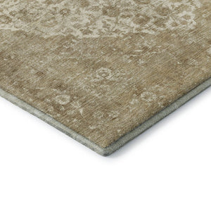HomeRoots 9' X 12' Ivory & Beige Medallion Area Rug - Soft, Stain-Resistant, UV-Protected for High-Traffic Spaces 696307