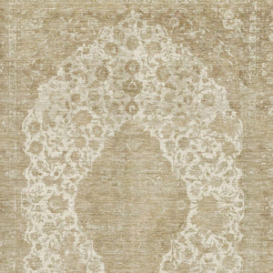 HomeRoots 10' X 14' Ivory and Beige Medallion Area Rug - Washable, UV Protected, Durable for Busy Homes 696308