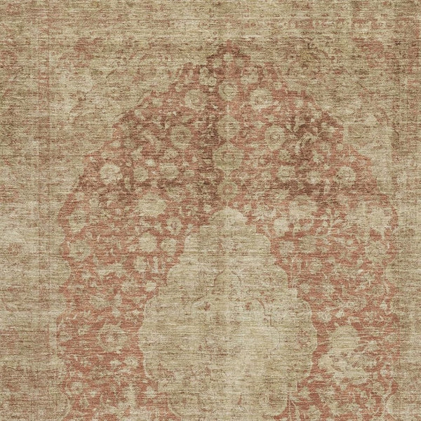 HomeRoots 5' X 8' Rust Medallion Area Rug - Washable, UV Protected, Durable for High-Traffic Homes & Style 696310