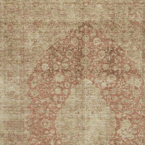 HomeRoots 8' X 10' Classic Rust and Beige Medallion Area Rug - Washable, Stain Resistant, UV Protected Design 696312