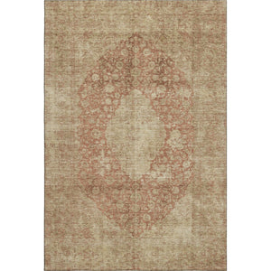 HomeRoots 9' X 12' Timeless Rust & Beige Medallion Area Rug – Washable, UV Protected & Pet-Friendly Design 696313