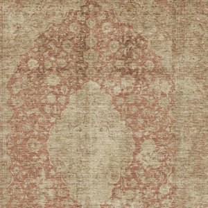 HomeRoots 9' X 12' Timeless Rust & Beige Medallion Area Rug – Washable, UV Protected & Pet-Friendly Design 696313