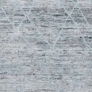 HomeRoots 5' X 8' Contemporary Blue-Gray & Silver Washable Area Rug with UV Protection for Busy Homes 696322