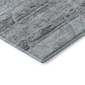 HomeRoots 8' X 10' Modern Blue Gray & Silver Abstract Geometric Washable Area Rug - UV Protected & Stain Resistant 696324