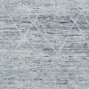 HomeRoots 8' X 10' Modern Blue Gray & Silver Abstract Geometric Washable Area Rug - UV Protected & Stain Resistant 696324