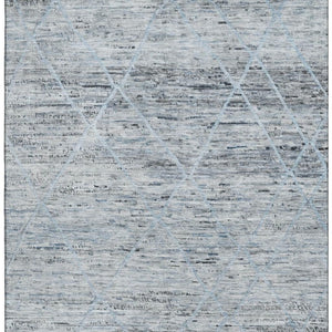 HomeRoots 8' X 10' Modern Blue Gray & Silver Abstract Geometric Washable Area Rug - UV Protected & Stain Resistant 696324
