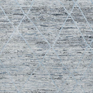 HomeRoots 10' X 14' Blue-Gray & Silver Geometric Area Rug – Washable, UV-Protected, Perfect for Busy Homes! 696326