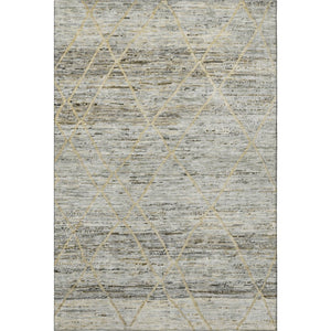 HomeRoots 8' X 10' Stylish Pewter Beige & Gold Abstract Geometric Area Rug - Washable, Stain Resistant, UV Safe! 696330