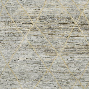 HomeRoots 9' X 12' Abstract Geometric Area Rug in Pewter Beige & Gold – Washable, Stain-Resistant, UV Protected 696331