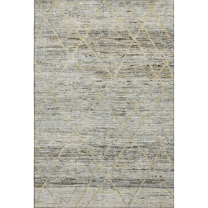 HomeRoots 10' X 14' Elegant Pewter Beige & Gold Abstract Geometric Washable Area Rug with UV Protection 696332