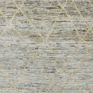 HomeRoots 10' X 14' Elegant Pewter Beige & Gold Abstract Geometric Washable Area Rug with UV Protection 696332