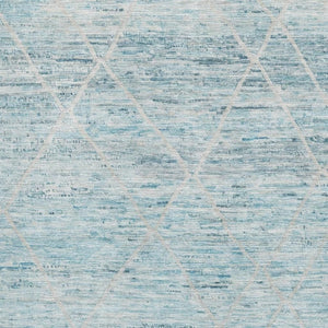HomeRoots 5' X 8' Teal Beige Ivory Abstract Geometric Rug - Washable, UV Protected, Non-Slip & Durable Design 696334