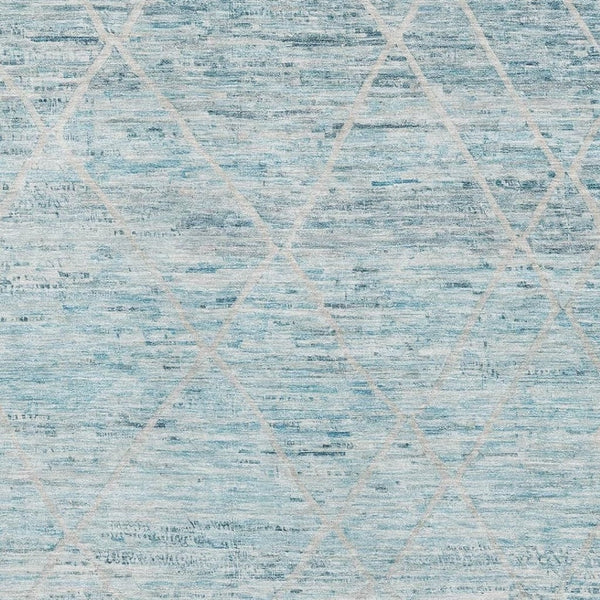 HomeRoots 8' X 10' Teal Beige and Ivory Abstract Geometric Area Rug - Washable, UV-Protected, Pet-Friendly! 696336