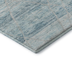 HomeRoots 9' X 12' Teal Beige Ivory Abstract Geometric Area Rug - Stylish, Washable, UV-Protected, Durable Design 696337
