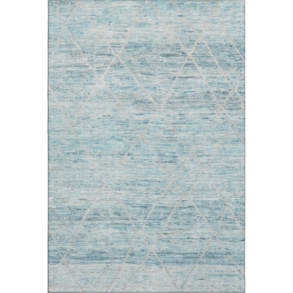 HomeRoots 10' Teal Beige Ivory Abstract Geometric Washable Area Rug – Durable, UV Protected & Stain Resistant! 696338