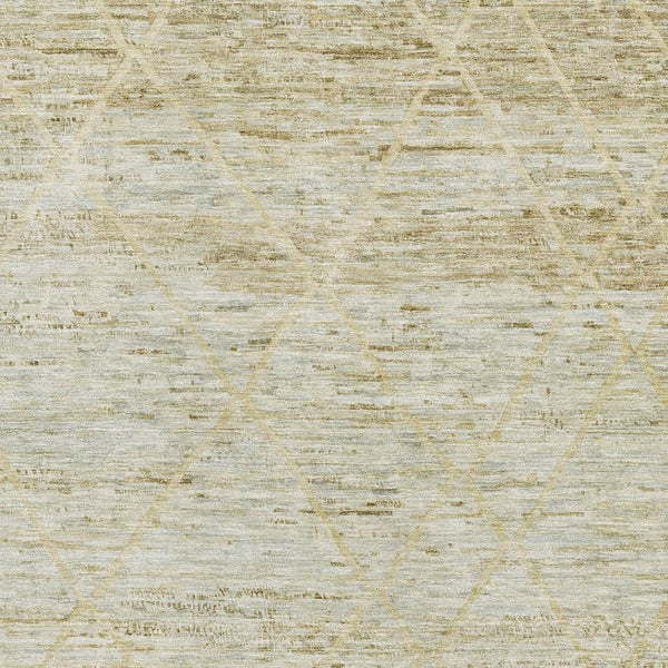 HomeRoots 10' X 14' Washable Wheat Beige & Gold Abstract Area Rug with UV Protection for Modern Spaces 696344