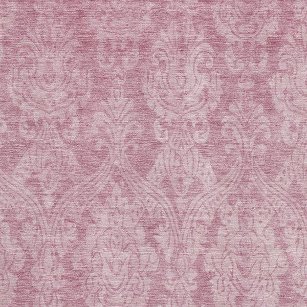 HomeRoots 5' X 8' Pink & Ivory Damask Washable Area Rug - UV Protected, Stylish, Durable & Easy Care Solution 696370