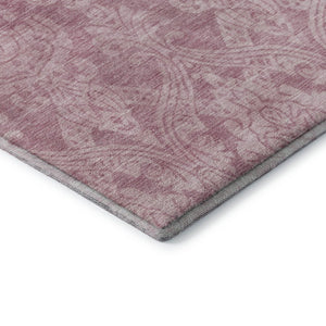 HomeRoots 9' X 12' Pink Damask Area Rug – Stylish Washable, UV Protected & Stain Resistant for Busy Homes 696373