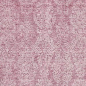HomeRoots 9' X 12' Pink Damask Area Rug – Stylish Washable, UV Protected & Stain Resistant for Busy Homes 696373