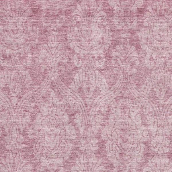 HomeRoots 9' X 12' Pink Damask Area Rug – Stylish Washable, UV Protected & Stain Resistant for Busy Homes 696373