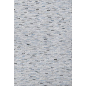 HomeRoots 10' X 14' Stylish Blue-Gray & Ivory Geometric Washable Area Rug with UV Protection for Modern Homes 696386