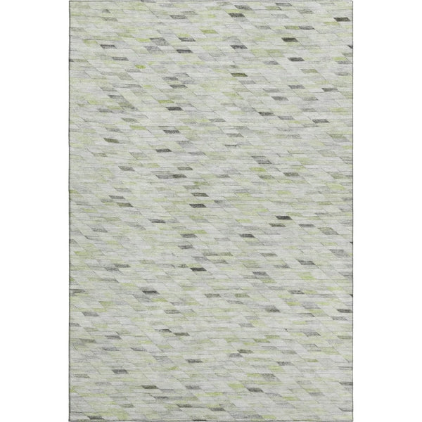 HomeRoots 8' X 10' Geometric Area Rug in Green, Gray & Ivory – Washable, UV-Protected, Durable for Busy Homes 696390