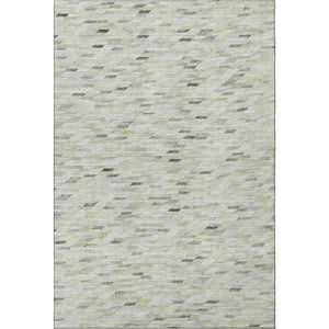 HomeRoots 8' X 10' Geometric Area Rug in Green, Gray & Ivory – Washable, UV-Protected, Durable for Busy Homes 696390