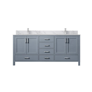 English Elm Dark Grey 60in Double Bath Vanity with Carrara Marble Top, Chrome Faucet, Soft-Close Drawers & Ample Storage B2731P259077