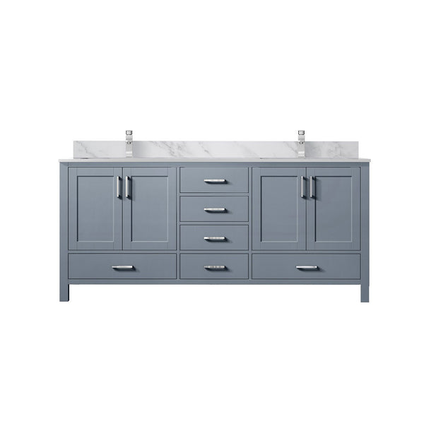 English Elm Dark Grey 60in Double Bath Vanity with Carrara Marble Top, Chrome Faucet, Soft-Close Drawers & Ample Storage B2731P259077