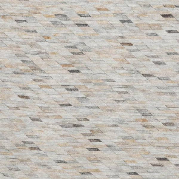 HomeRoots 8' X 10' Linen Gray & Ivory Geometric Washable Area Rug – Durable, Stylish, UV Protected for High-Traffic Homes 696396