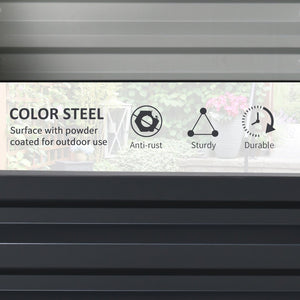 English Elm Outsunny 2-Piece Galvanized Metal Raised Garden Bed Planter Set For Vegetables, Herbs, And Flowers W2225P174439-GIGA